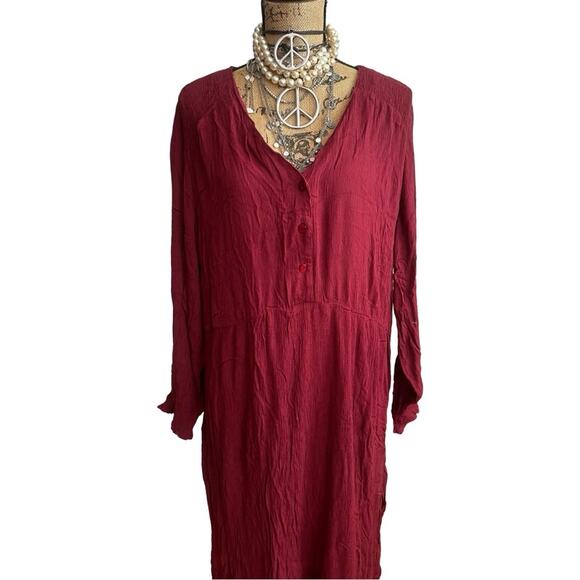 NEW - ROAMAN'S women's burgundy maxi dress - PLUS SIZE 18/20 (L) - Picture 8 of 16